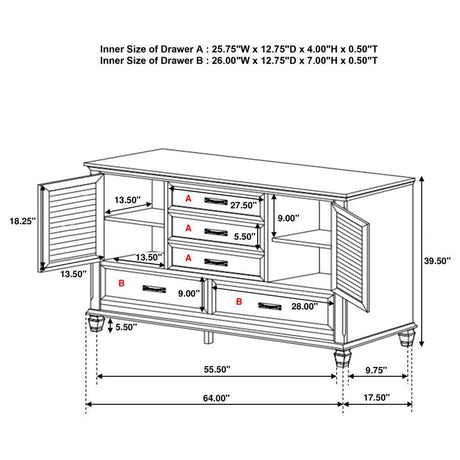Franco - 5-Drawer Dresser by CoasterEssence | Bel Furniture