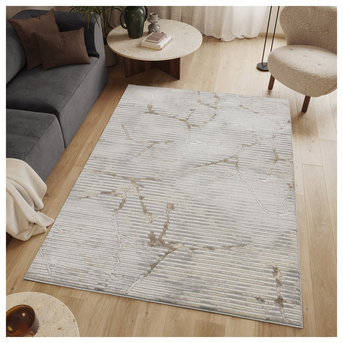 Marginal Effect With Rug Geometrix - Rug With Geometric 3D Effect | BEL Furniture