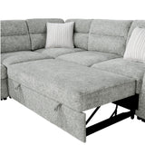 Emiliano - Sectional Sofa With 3 Pillows - Nickel