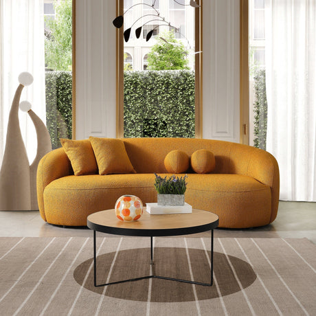 Drake - Japandi Style Curvy Boucle Sofa - view 7