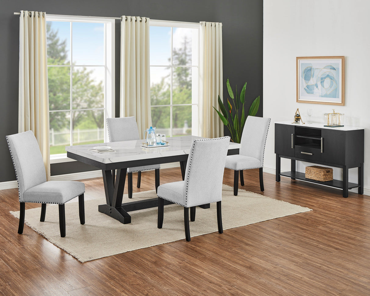 Vance - Side Board - Charcoal / White by Crown Mark | Bel Furniture