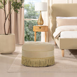 Yolanda - Round Upholstered Accent Ottoman by Jennifer Taylor Home | Bel Furniture