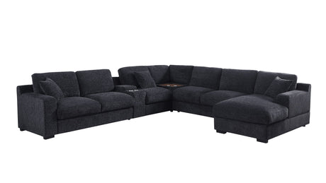 Celine - Fabric Corner Sectional Sofa With Right-Facing Chaise, Cupholders, And Charging Ports - view 17