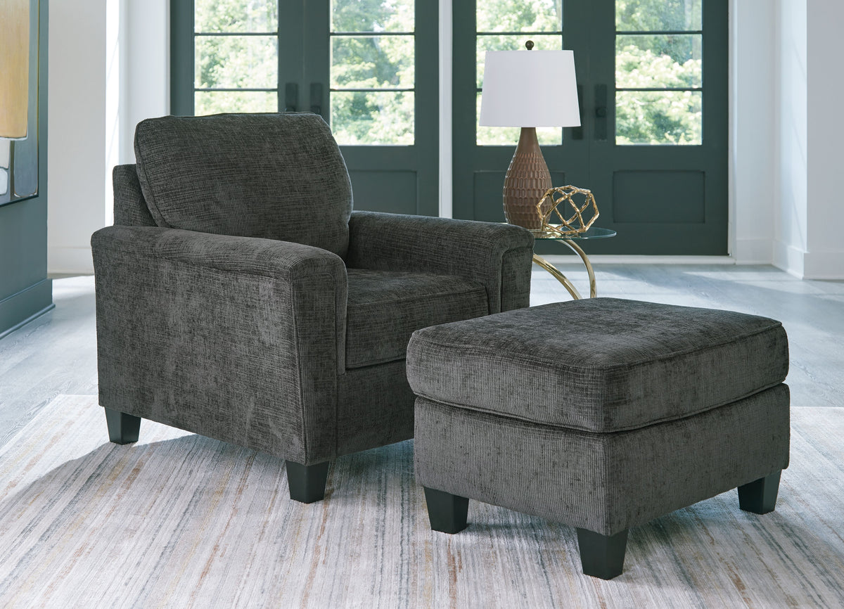 Erinslane - Living Room Set Black 2 Pc. Chair, Ottoman by Benchcraft® | Bel Furniture