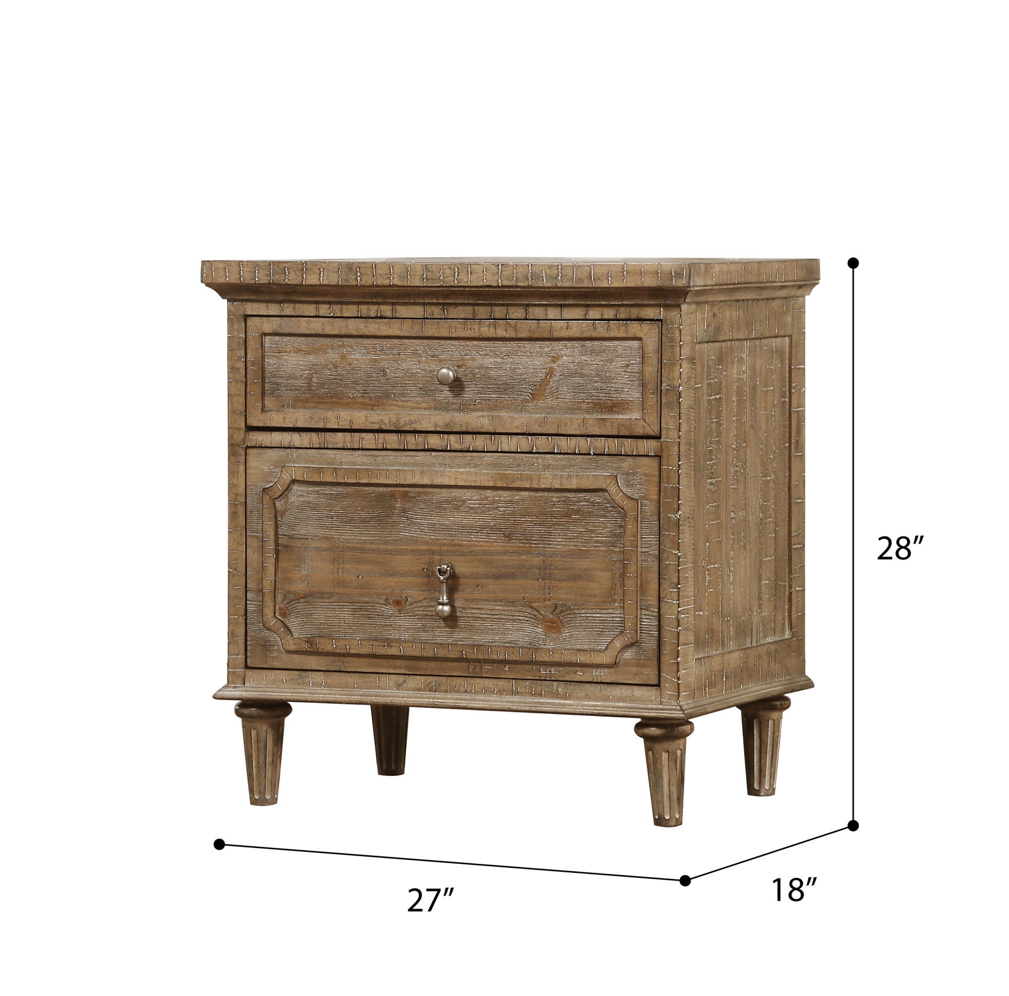 Ludin - 2 Drawer Nightstand - Taupe