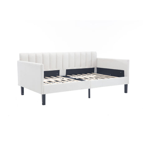 Elena - Boucle Upholstered Daybed, Ribbed Tufted Backrest - view 10