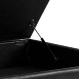 Owen - Square Coffee Table Storage Ottoman - Distressed Black by Simpli-Home | Bel Furniture