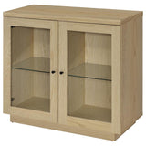 Tilbury - 2-Door Glass Front Accent Display Cabinet - Light Oak