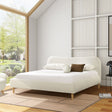 Roman - Curved Headboard Upholstered Platform Bed by Jennifer Taylor Home | Bel Furniture