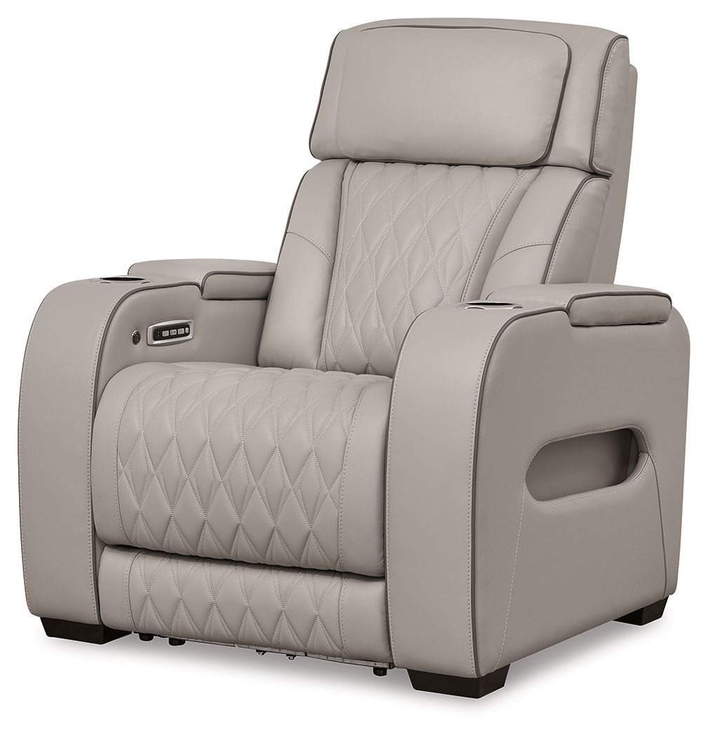 Boyington - Power Recliner/Adj Headrest Gray by Signature Design by Ashley® | Bel Furniture