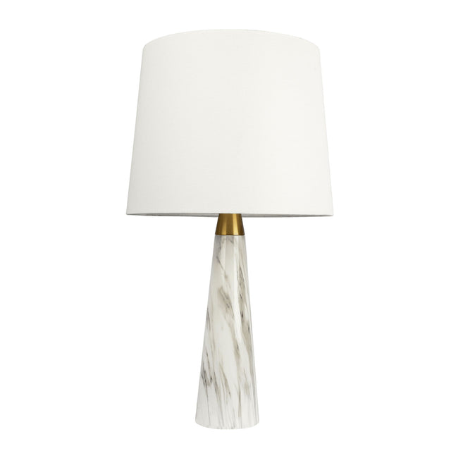 Enclave - Hydro Table Lamp With On / Off Switch Faux Marble Base Shade - Gold / White / White Marble by Ashcroft Furniture | Bel Furniture