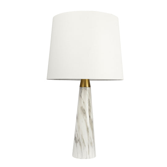 Enclave - Hydro Table Lamp With On / Off Switch Faux Marble Base Shade - Gold / White / White Marble by Ashcroft Furniture | Bel Furniture