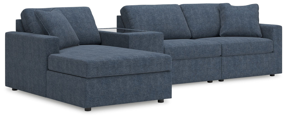 Modmax - Ink - Sectional Blue 4 Pc. Sectional With Laf Corner Chaise And Storage Console by Signature Design by Ashley® | Bel Furniture