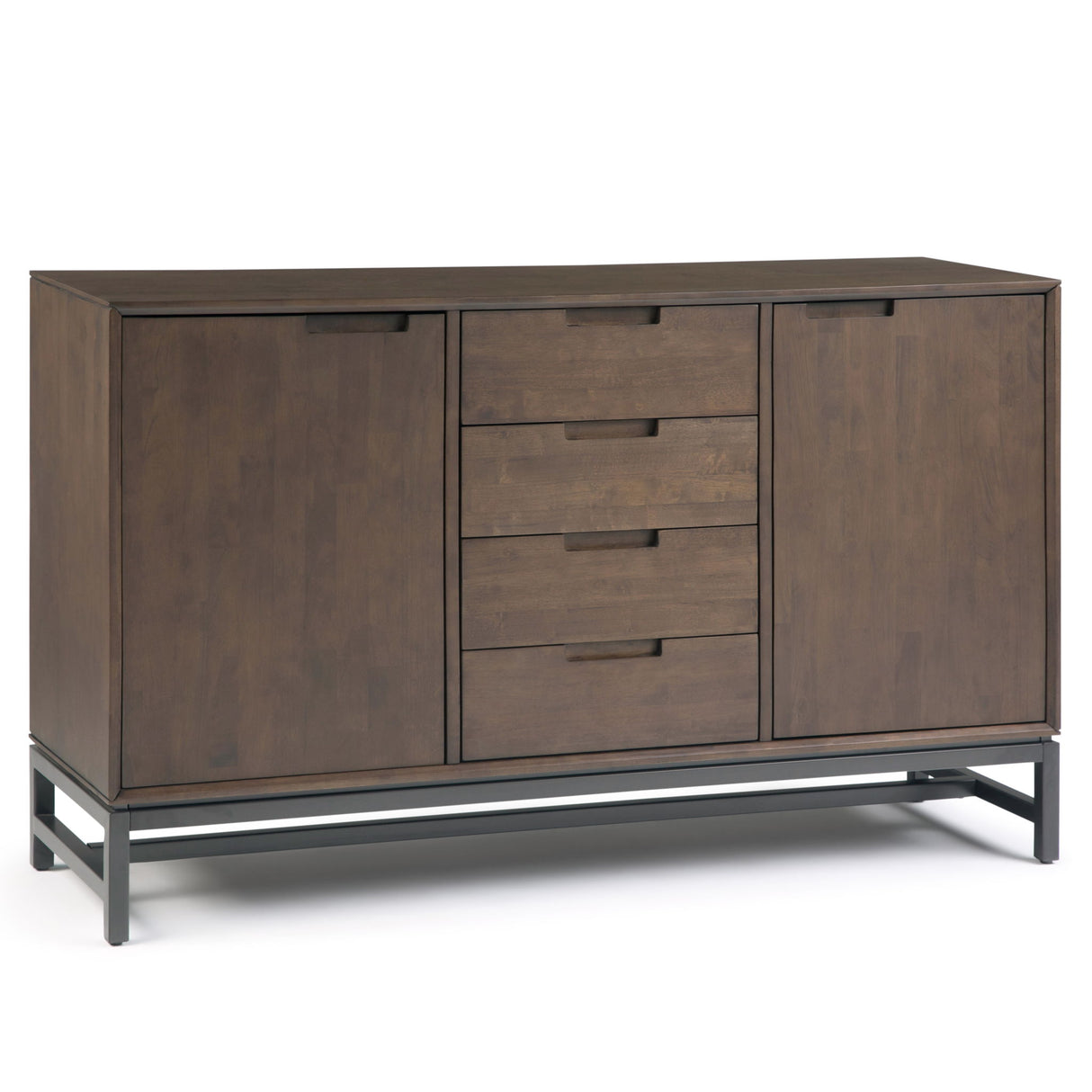Banting - Mid Century Sideboard With Centre Drawers - Walnut Brown by Simpli-Home | Bel Furniture