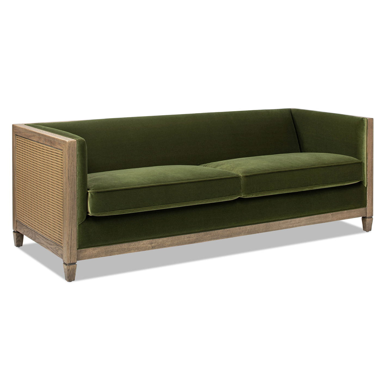 Georgia - Cane Tuxedo Sofa - Olive Green by Jennifer Taylor Home | Bel Furniture