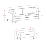 Ava - Mid Century Sofa With Ottoman Set