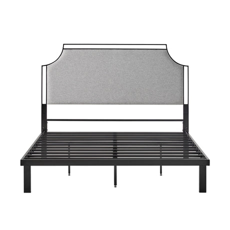 Daybreak - Queen Bed Frame Upholstered Metal - Gray