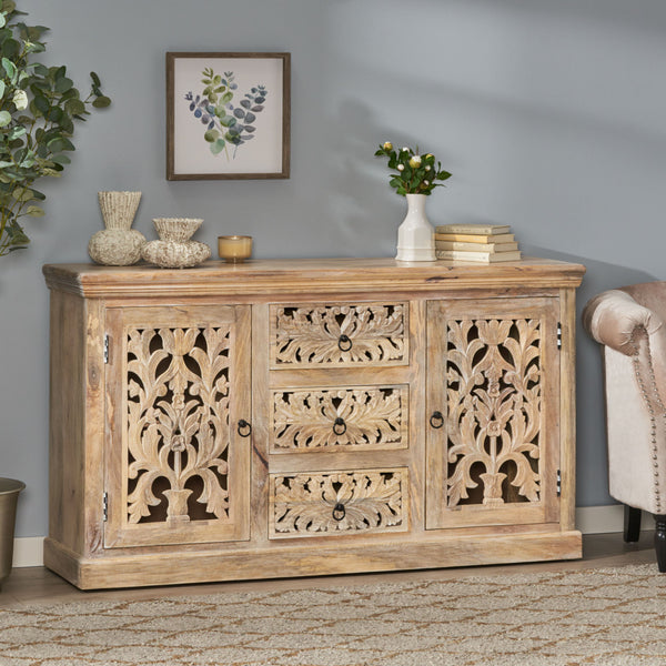 3 Drawer Sideboard Handcrafted - Antique White