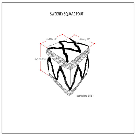 Sweeney - Upholstered Square Pouf - view 6