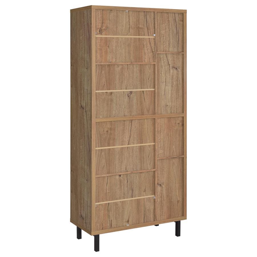 Teller - 4-Door Tall Shoe Storage Cabinet - Natural Oak by Coaster Fine Furniture | Bel Furniture