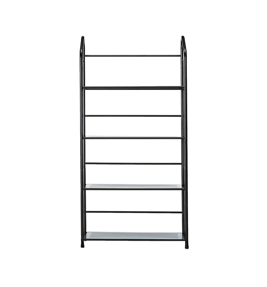 Four Shelf Metal Standing Book Shelf - Black