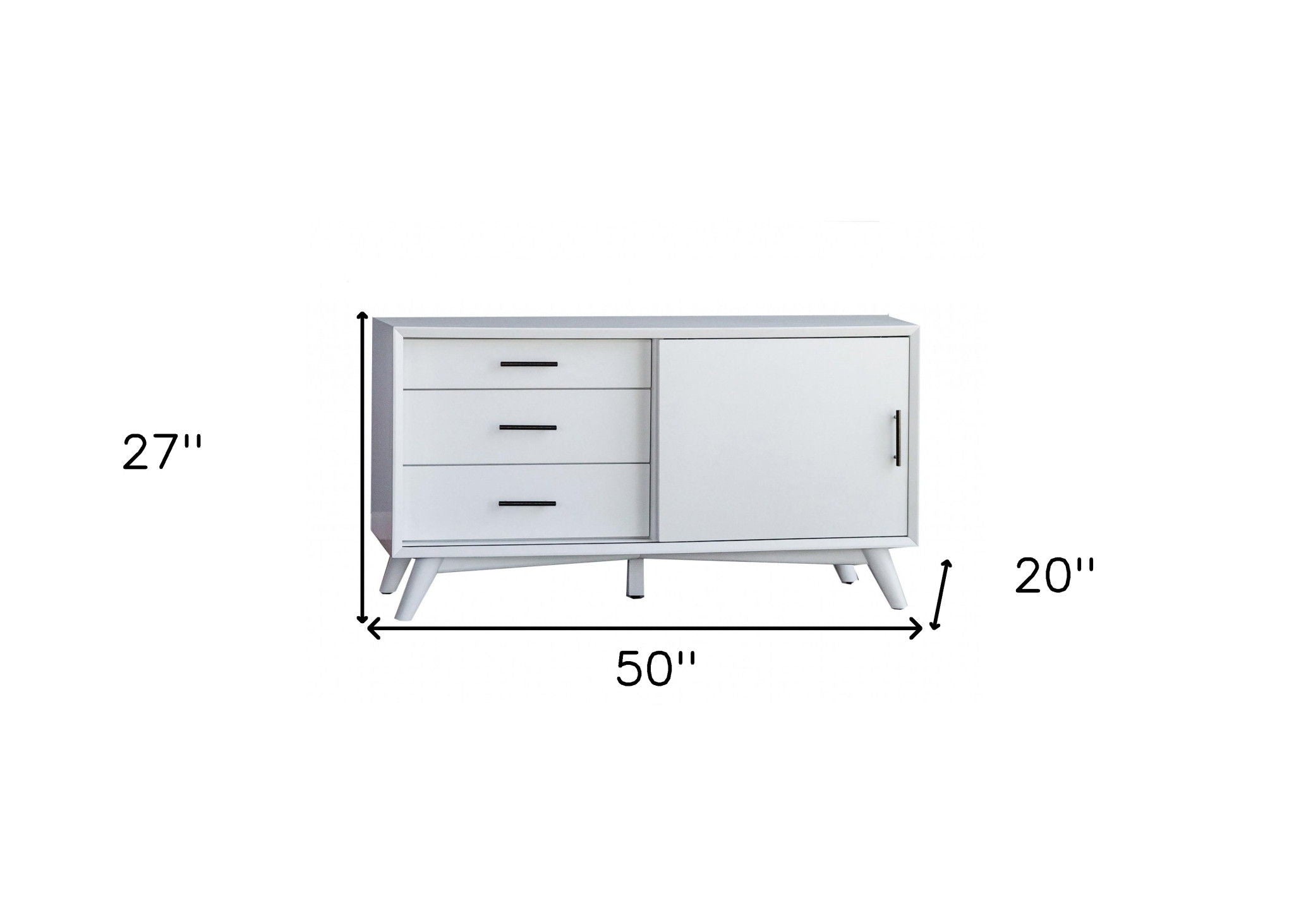 Mahogany Solids & Okoume Veneer Cabinet_Enclosed Storage TV Stand - White