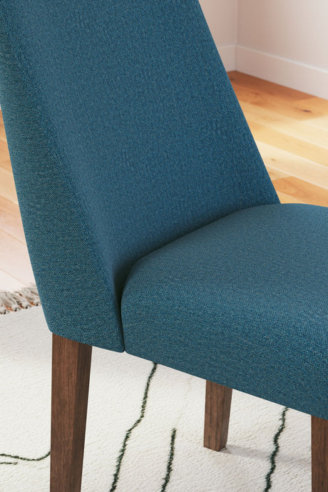 Lyncott - Dining Uph Side Chair (Set of 2) - Blue / Brown - view 4