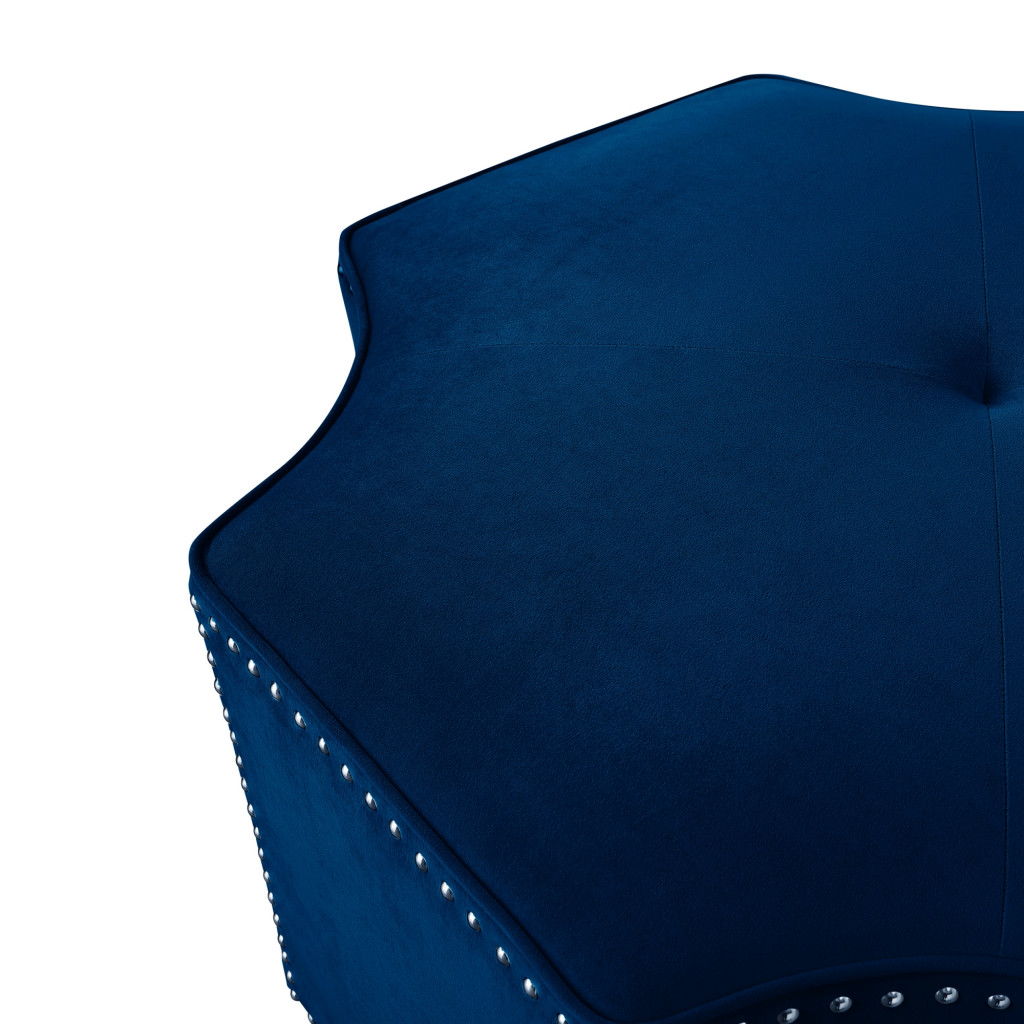 Velvet Specialty Cocktail Ottoman - Navy Blue