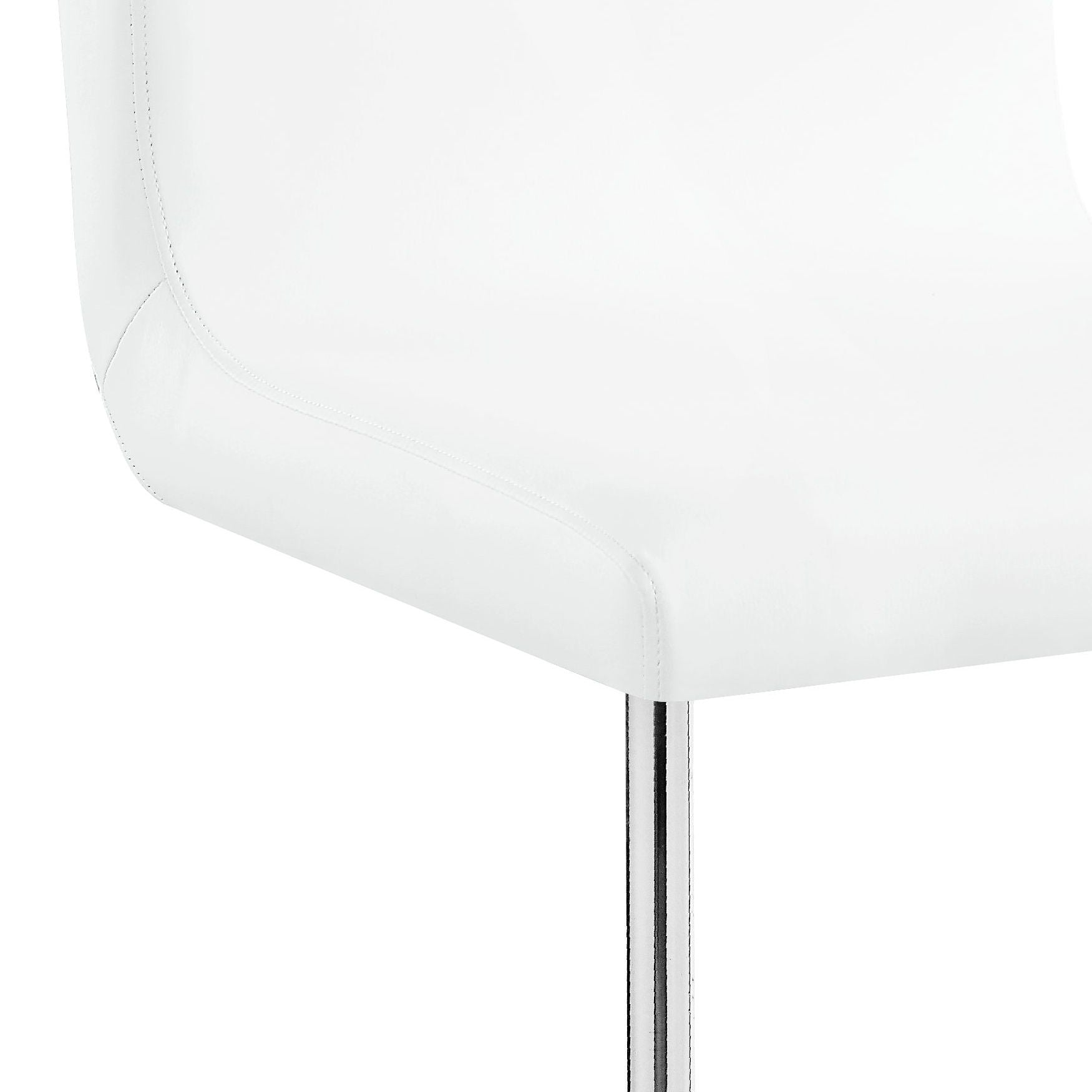 Palton - Synthetic Leather Side Chair (Set of 2) - Chrome / White