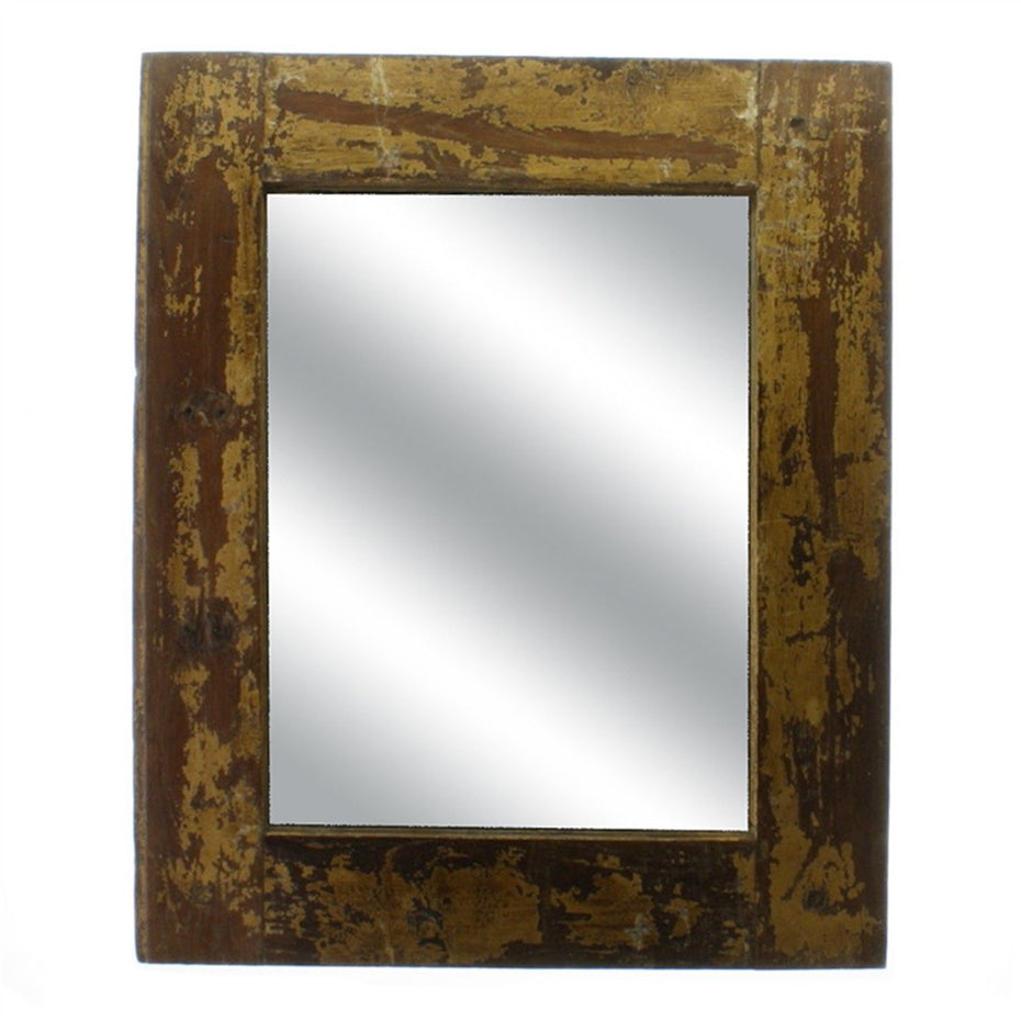 Reclaimed Wood Square Wall Mirror - Silver