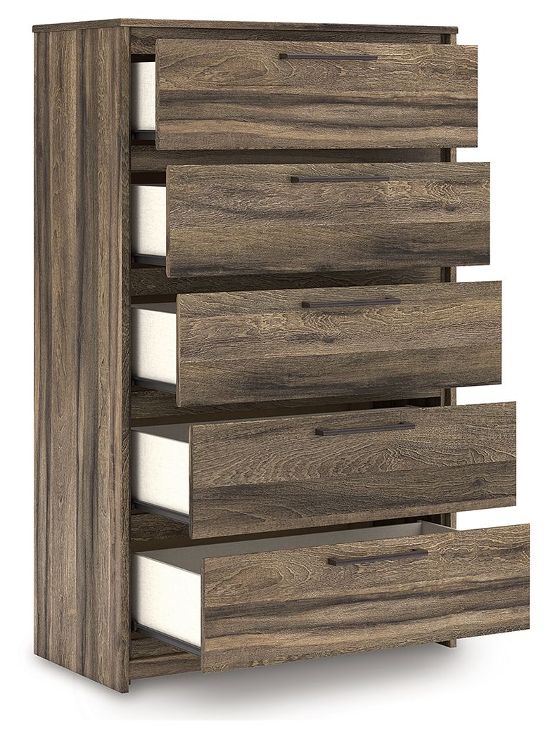 Elbrim - Brown - Five Drawer Chest by Signature Design by Ashley® | Bel Furniture