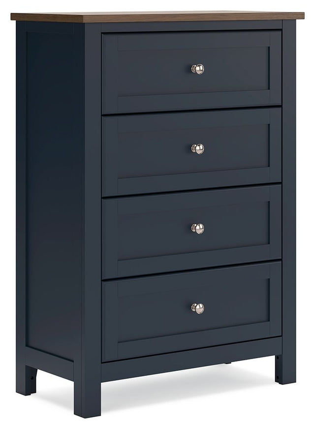 Landocken - Brown / Blue - Four Drawer Chest by Signature Design by Ashley® | Bel Furniture