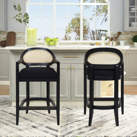 Americana - Mid-Century Modern Cane Back Counter Stool - view 26