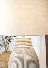 Layal - Beige - Paper Table Lamp by Signature Design by Ashley® | Bel Furniture