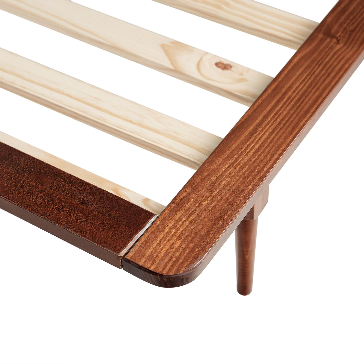 Mid-Century Modern Solid Wood Platform Bed Frame With Spindle Headboard by Walker Edison | Bel Furniture