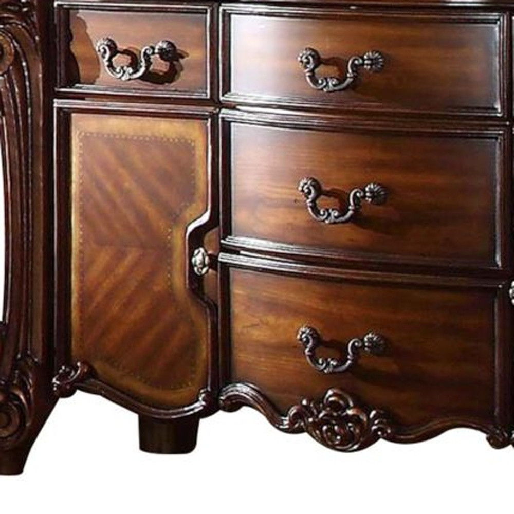 Solid Wood Five Drawer Dresser - Brown