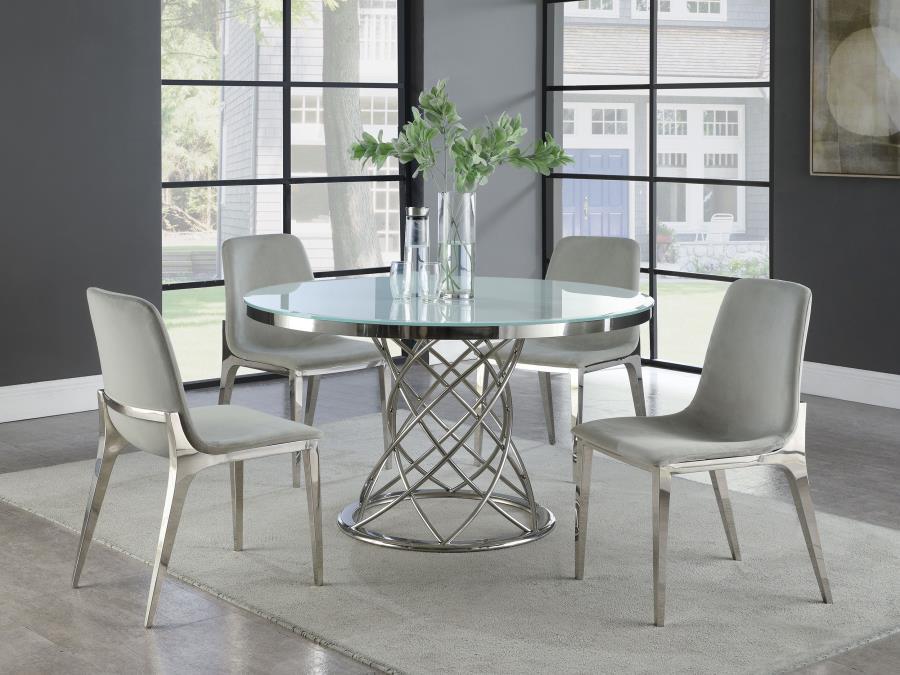 Irene - Upholstered Dining Side Chair (Set of 4) - Light Gray