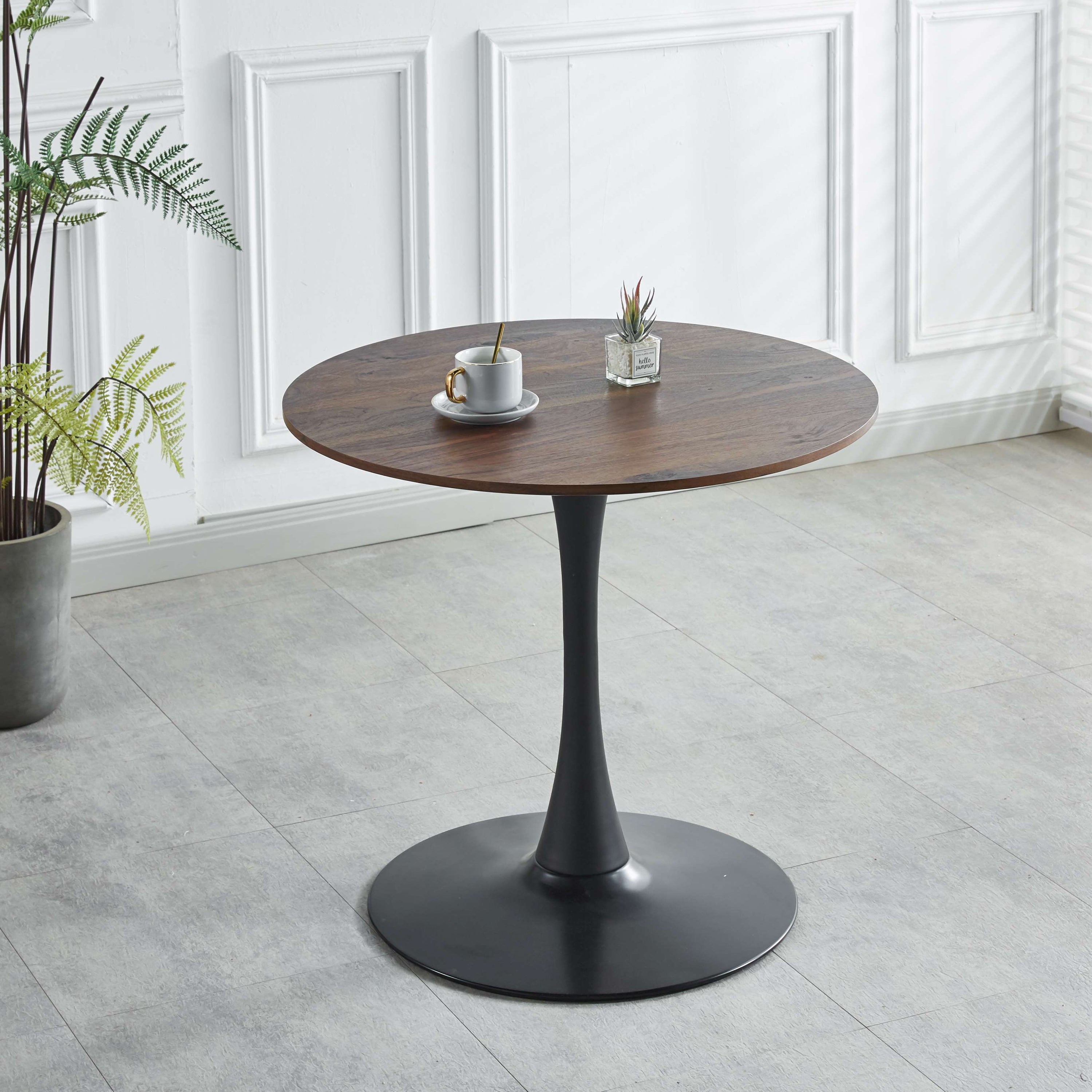 Tulip Table Mid-Century Dining Table With Round MDF Table Top, Pedestal Dining Table, End Table Leisure Coffee Table