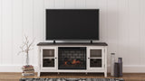 Dorrinson - TV Stand With Fireplace Insert White 2 Pc. - 60" TV Stand with Faux Firebrick Fireplace Insert by Signature Design by Ashley® | Bel Furniture