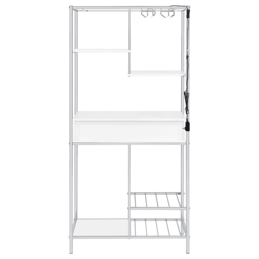 Figueroa - 5-Shelf Wine Storage Bar Cabinet - White High Gloss by Coaster Fine Furniture | Bel Furniture