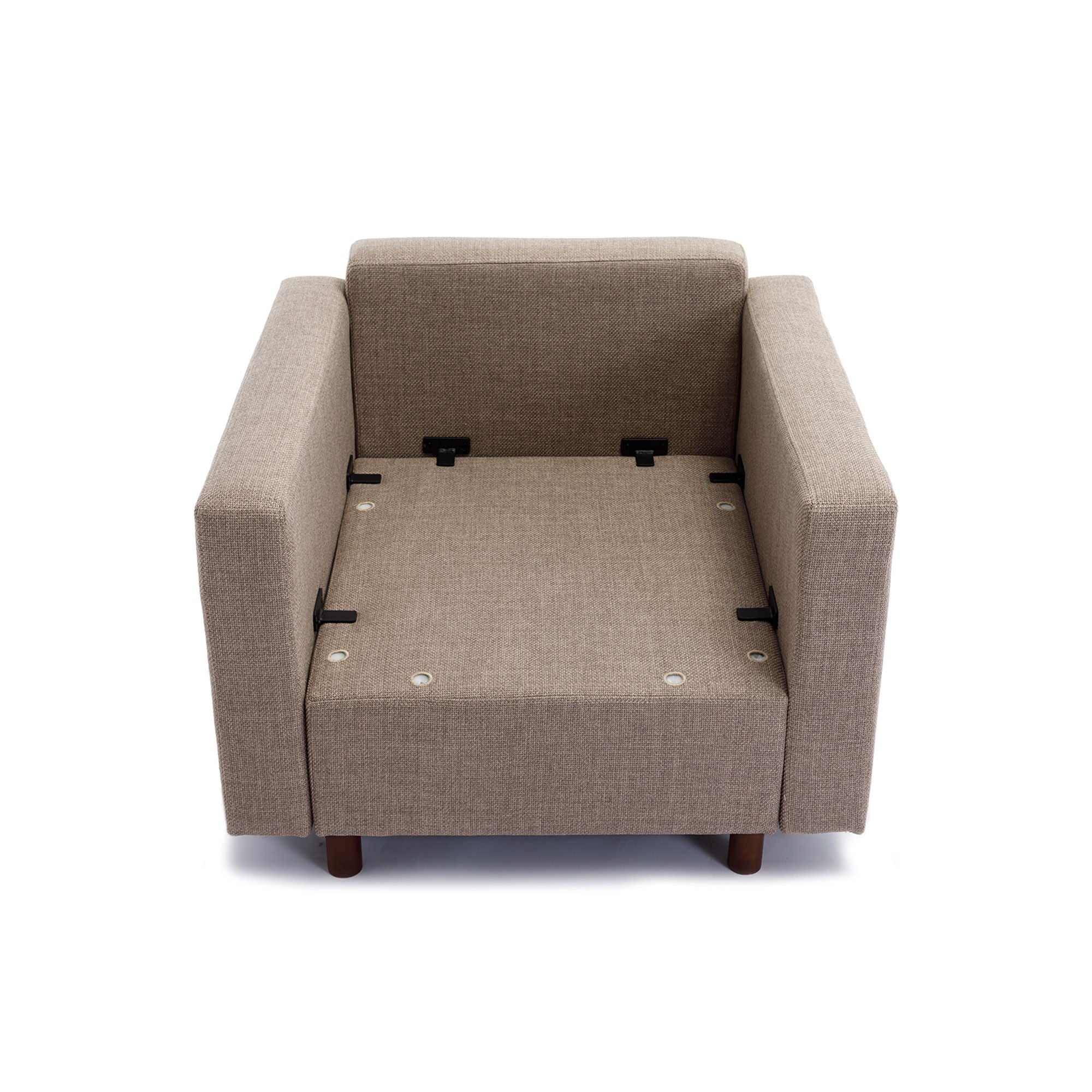 Single Seat Module Sofa Sectional Couch With Armrest With 1 Ottoman, Cushion Covers Non-Removable And Non-Washable