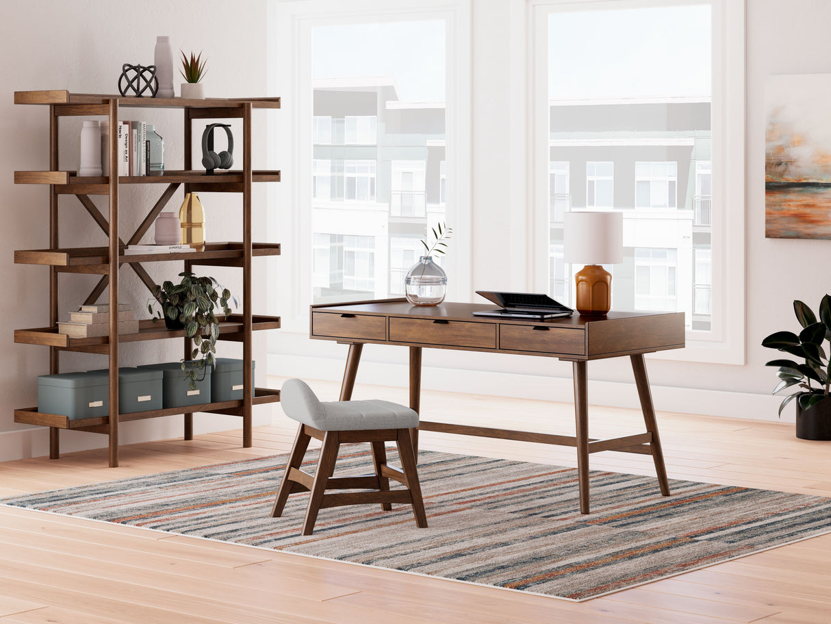 Lyncott - Brown - 3 Pc. - Home Office Desk, Chair, Bookcase by Signature Design by Ashley® | Bel Furniture