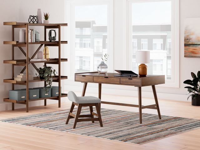 Lyncott - Brown - 3 Pc. - Home Office Desk, Chair, Bookcase by Signature Design by Ashley® | Bel Furniture