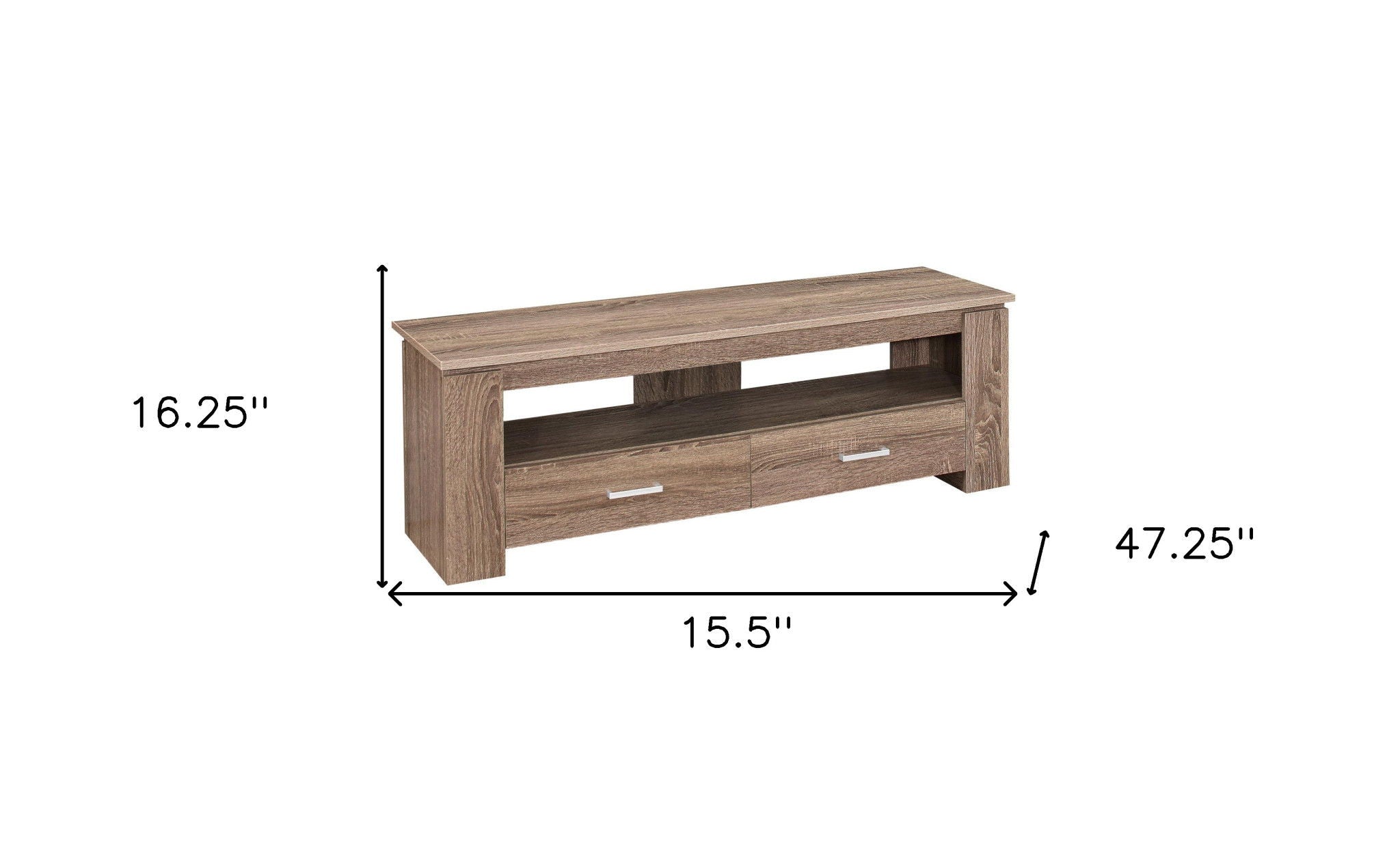 Open Shelving TV Stand - Deep Taupe