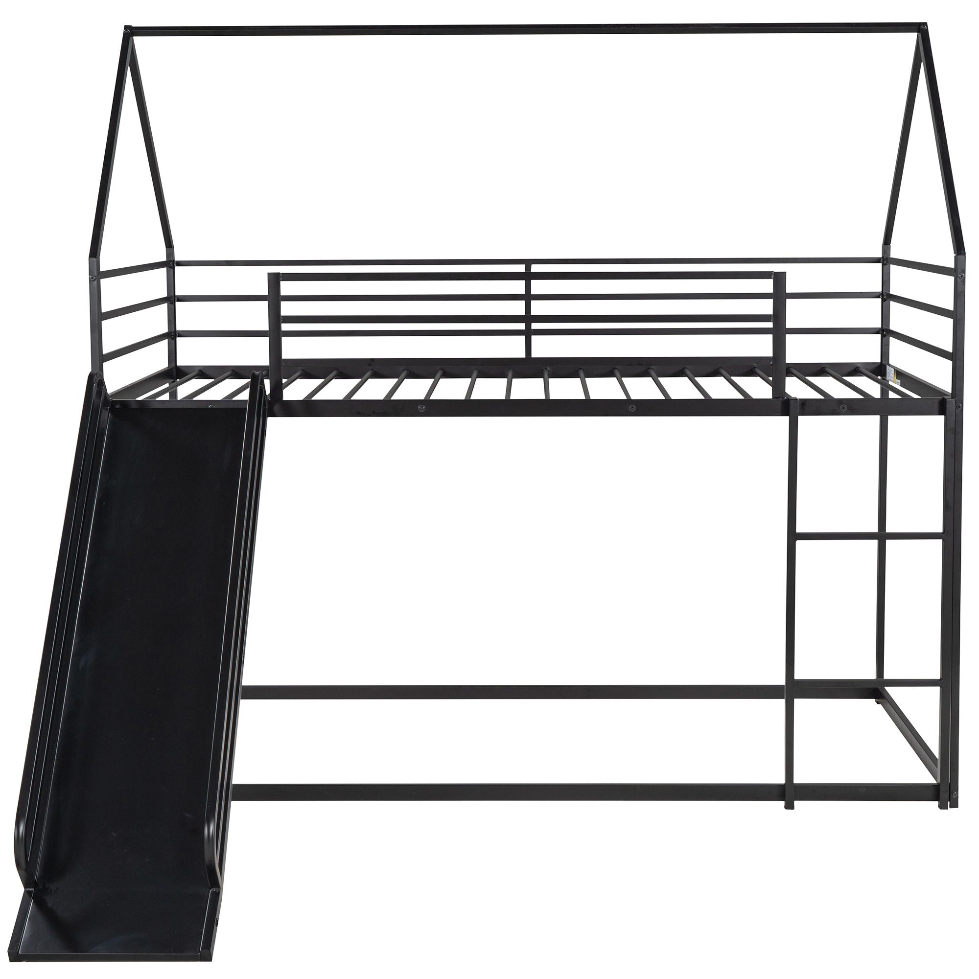 Twin Over Twin House Bunk Bed With Ladder And Slide