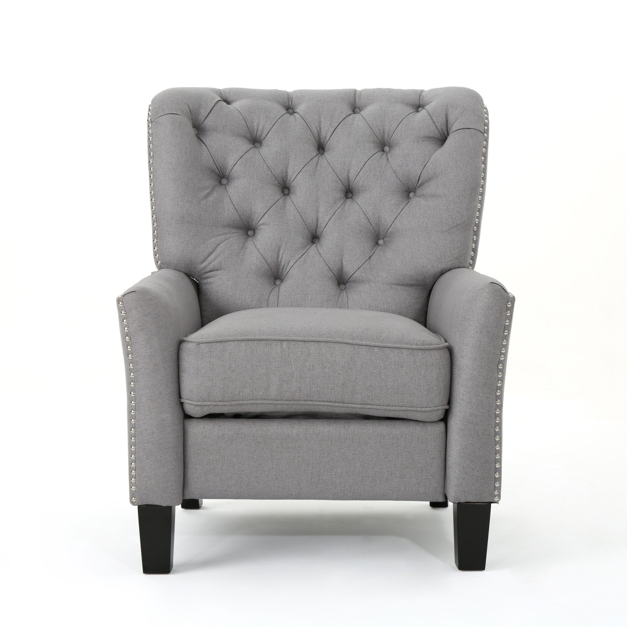 Modern Fabric Push Back Recliner - Light Gray