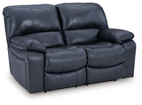 Leesworth - 3 Pc. - Power Reclining Sofa, Power Reclining Loveseat, Power Rocker Recliner - Ocean
