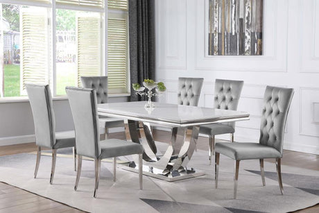 Kerwin - Rectangular Dining Table Set Gray 7 Pc. Table, 6 Chairs by CoasterElevations | Bel Furniture