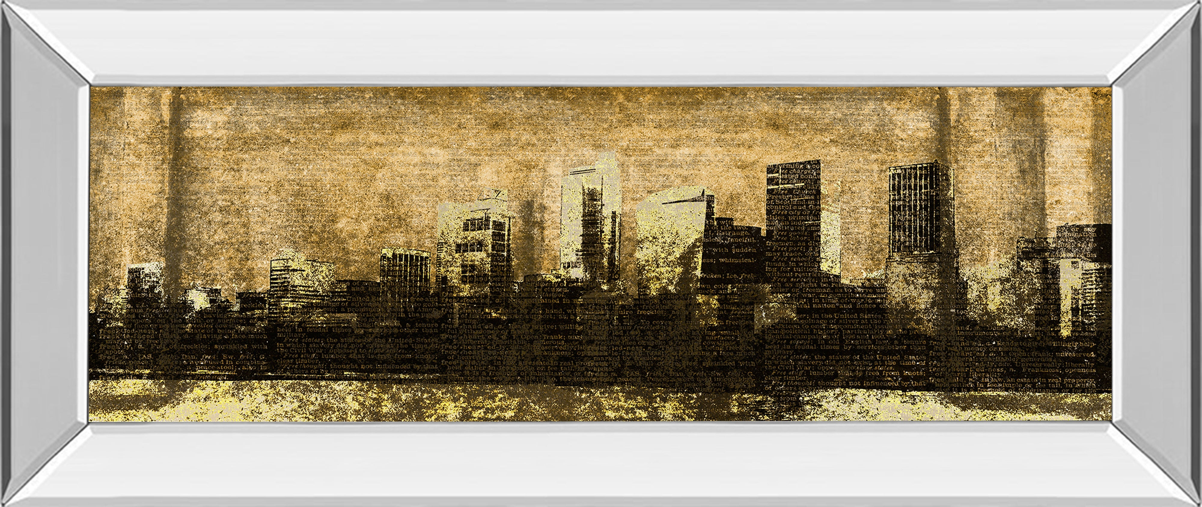 Defined City I By Sd Graphic Studio - Mirror Framed Print Wall Art - Black