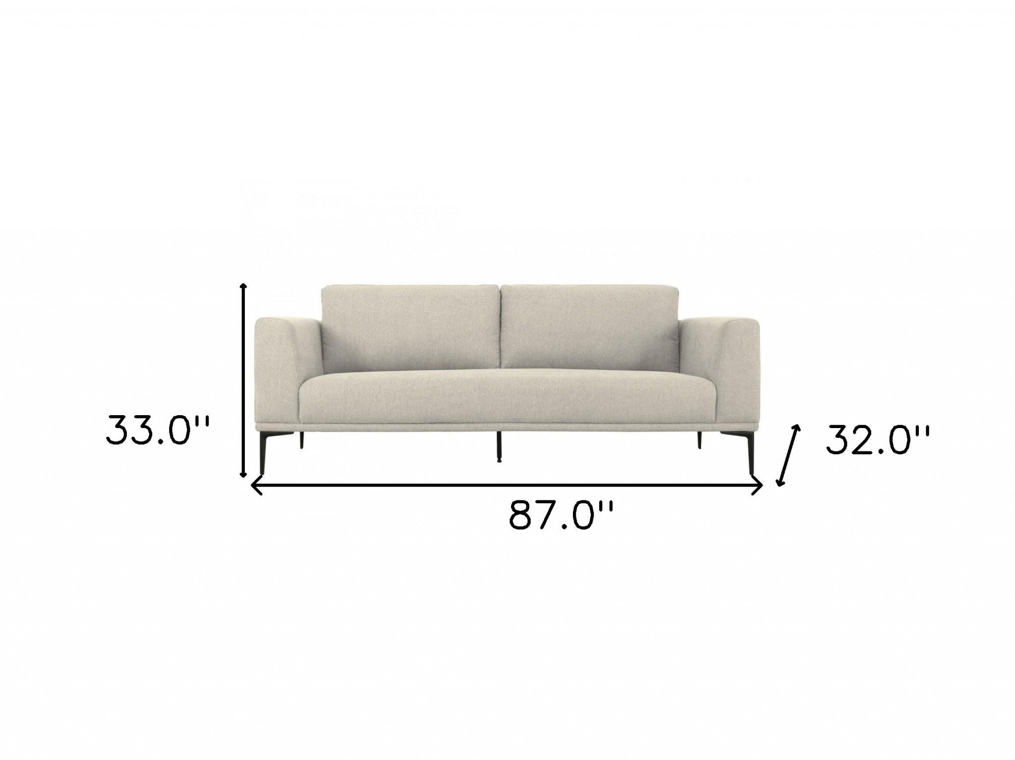 Sofa With Black Legs - Beige